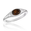 Burgundy Oval Accent Stacks Ring