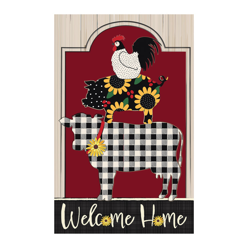 Farm Friends Garden Burlap Flag