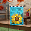 Welcome Friends Leopard Sunflower Burlap Garden Flag