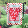 Vintage Valentine Garden Burlap Flag