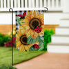 Sunflower Ladybugs Garden Burlap Flag