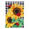 Sunflower Ladybugs Garden Burlap Flag
