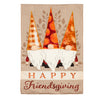 Happy Friendsgiving Gnomes Garden Linen Flag