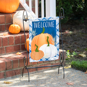 Plaid Pumpkins Garden Linen Flag