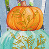 Happy Fall Stacked Pumpkins Linen Garden Flag