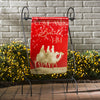 Red and Gold Christmas Night Garden Lustre Flag