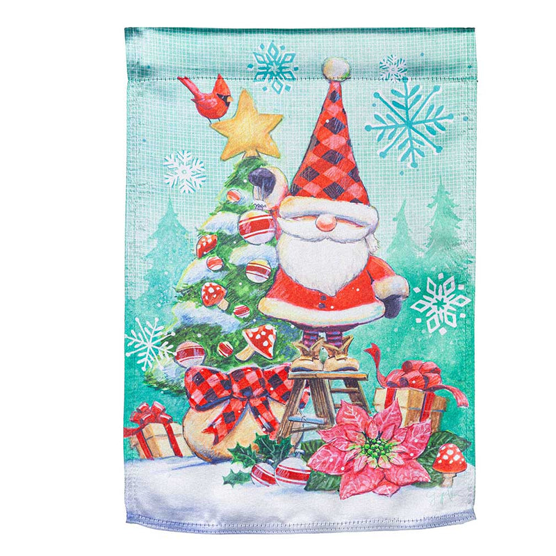 Christmas Gnome Lustre Garden Flag