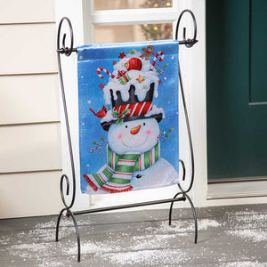 Christmas Snowman  Lustre Garden Flag