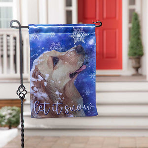 Let it Snow Lustre Garden Flag