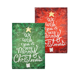 We Wish You a Merry Christmas Lustre Reversible Garden Flag