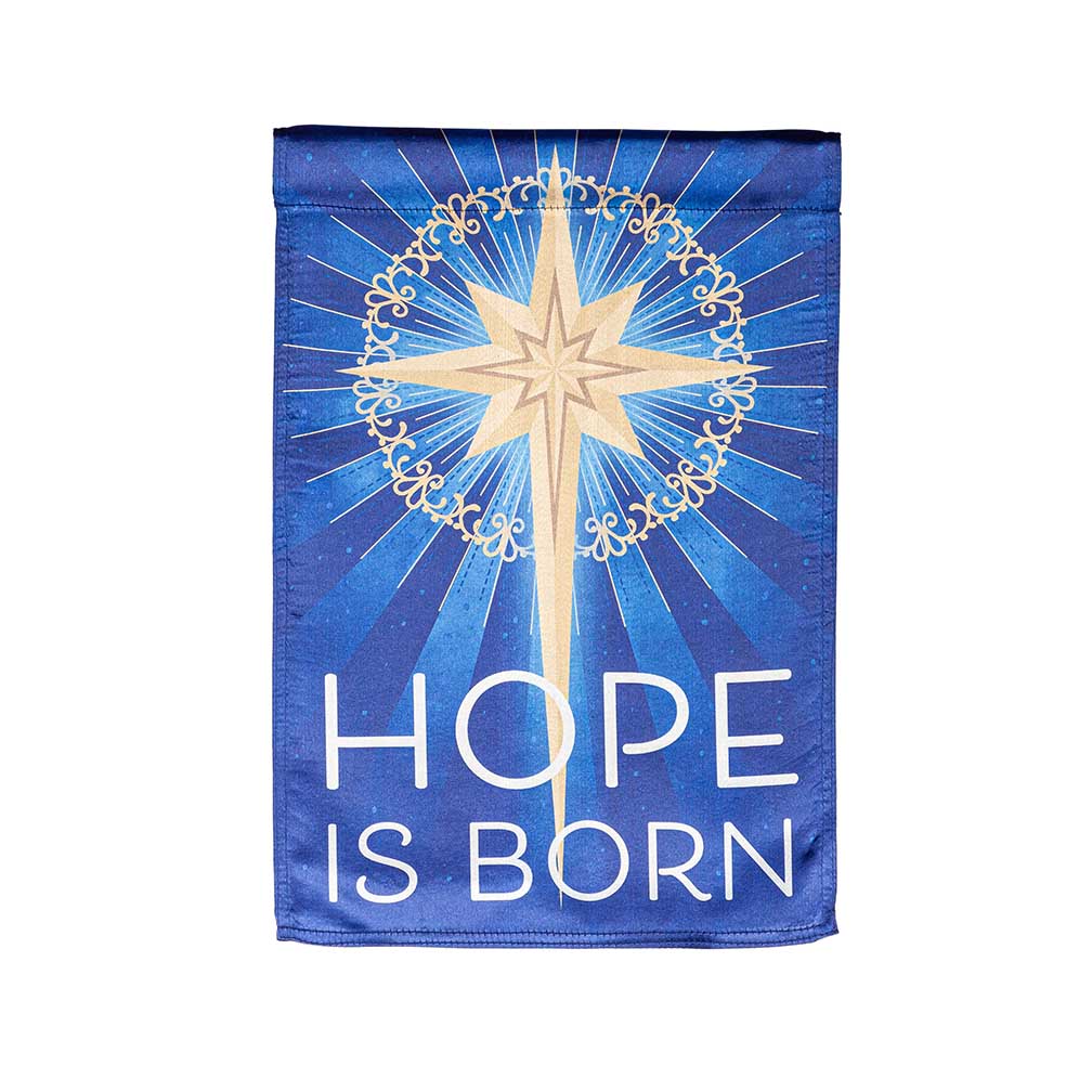 Hope is Born Lustre Garden Flag