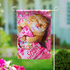 Cat with Candy Heart Garden Lustre Flag