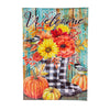 Fall Welcome Boots Moire Garden Flag