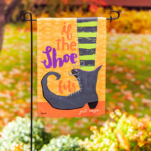 If The Shoe Fits Garden Suede Flag
