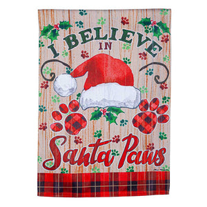 Santa Paws Suede Garden Flag