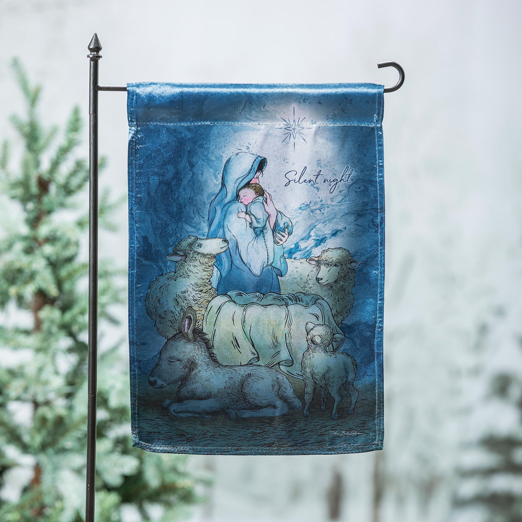 Silent Night Lustre Garden Flag