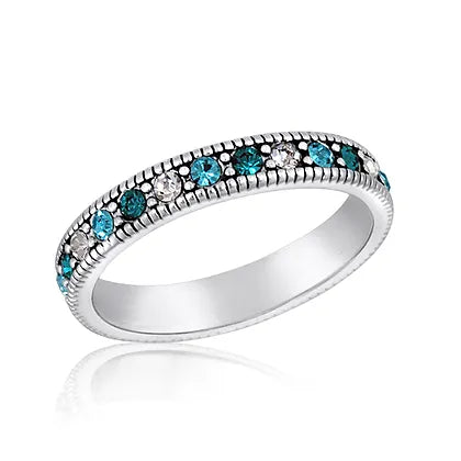 Multi Blue Eternity Stack Ring