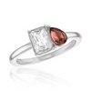 Burgundy Duo-Stone Stacks Ring