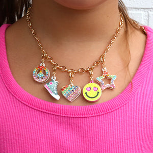 CHARM IT! Gold Rainbow Sparkle Peace Charm
