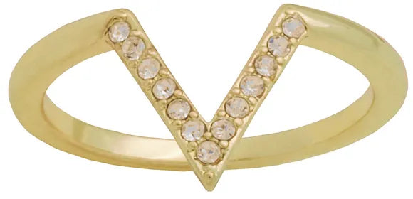 CZ V Gold Layers Ring