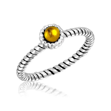 Gold Round Twist Stack Ring