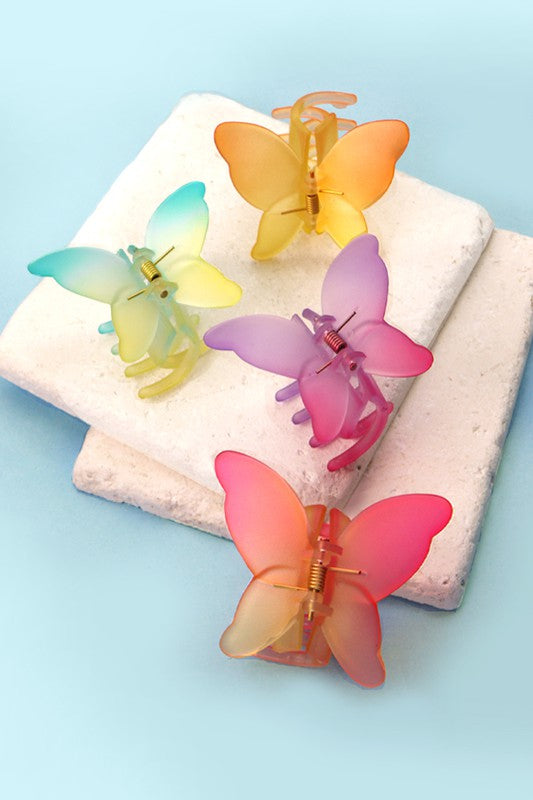 Ombre Butterfly Hair Claw Clip