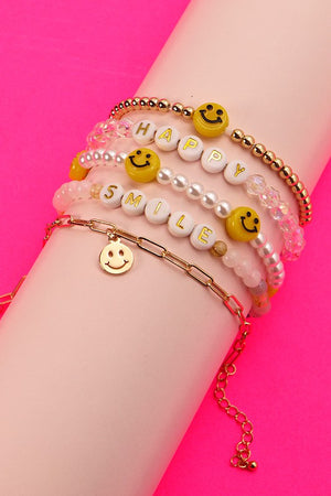 Smiley Stretchable Bracelet Set