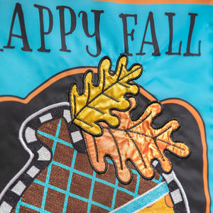 Happy Fall Acorn Applique Garden Flag