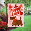 Puppy Love Garden Applique Flag