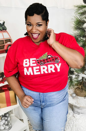 Be Merry Christmas Truck Tee