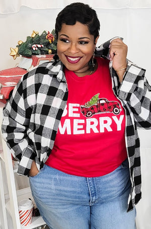 Be Merry Christmas Truck Tee