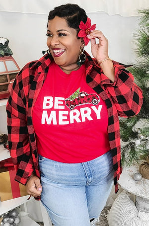 Be Merry Christmas Truck Tee