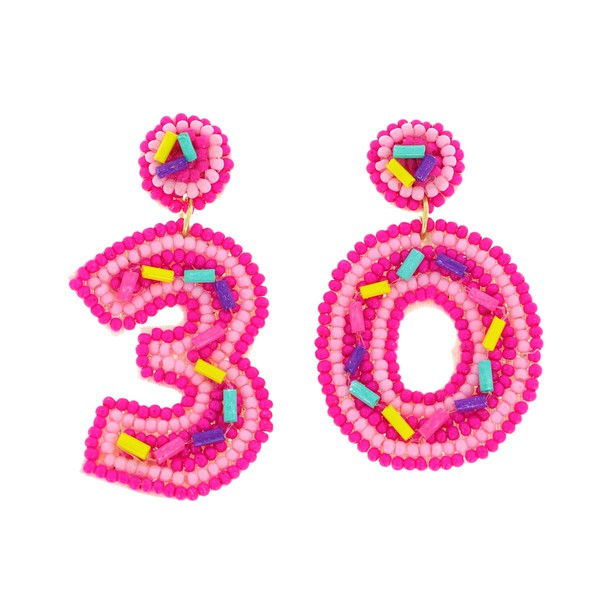 30th Birthday Sprinkle Beaded Earrings