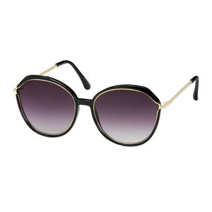 Blue Gem Round Metal Inlay Sunglasses