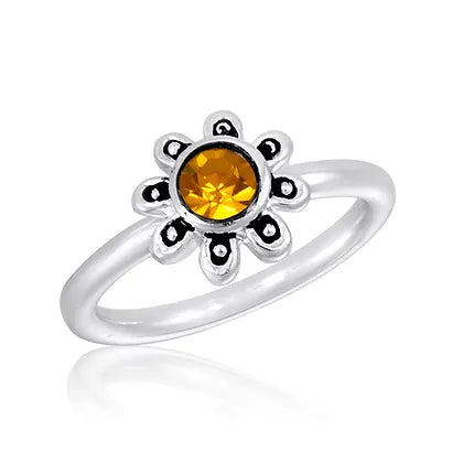 Large Gold Flower 2 Stack Ring