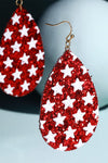 Patriotic Glitter Star Earrings