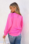 Looking For Love Pink Satin Puff Top