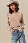 Sweet on Plaid Lace Up Sweater