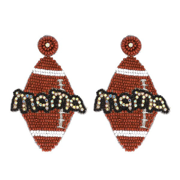 Football Mama Beaded Earrings