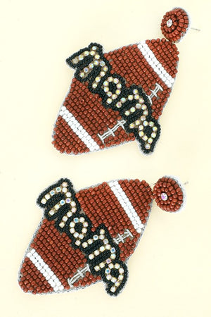 Football Mama Beaded Earrings