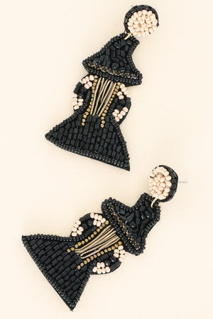 Jeweled Witch Halloween Beaded Earrings