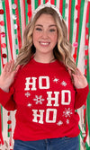 Sparkle HoHoHo Long Sleeve Christmas Tee