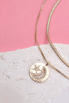 Moon & Star Snake Chain Double Row Necklace