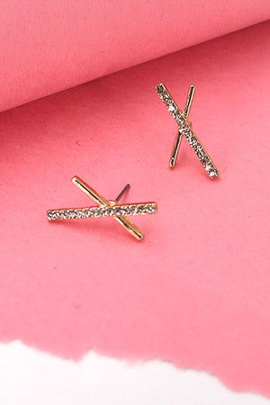 Rhinestone X Designer Earrings