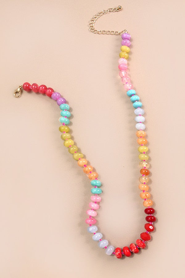 Carnival Bloom Semi-Precious & Glass Bead Necklace
