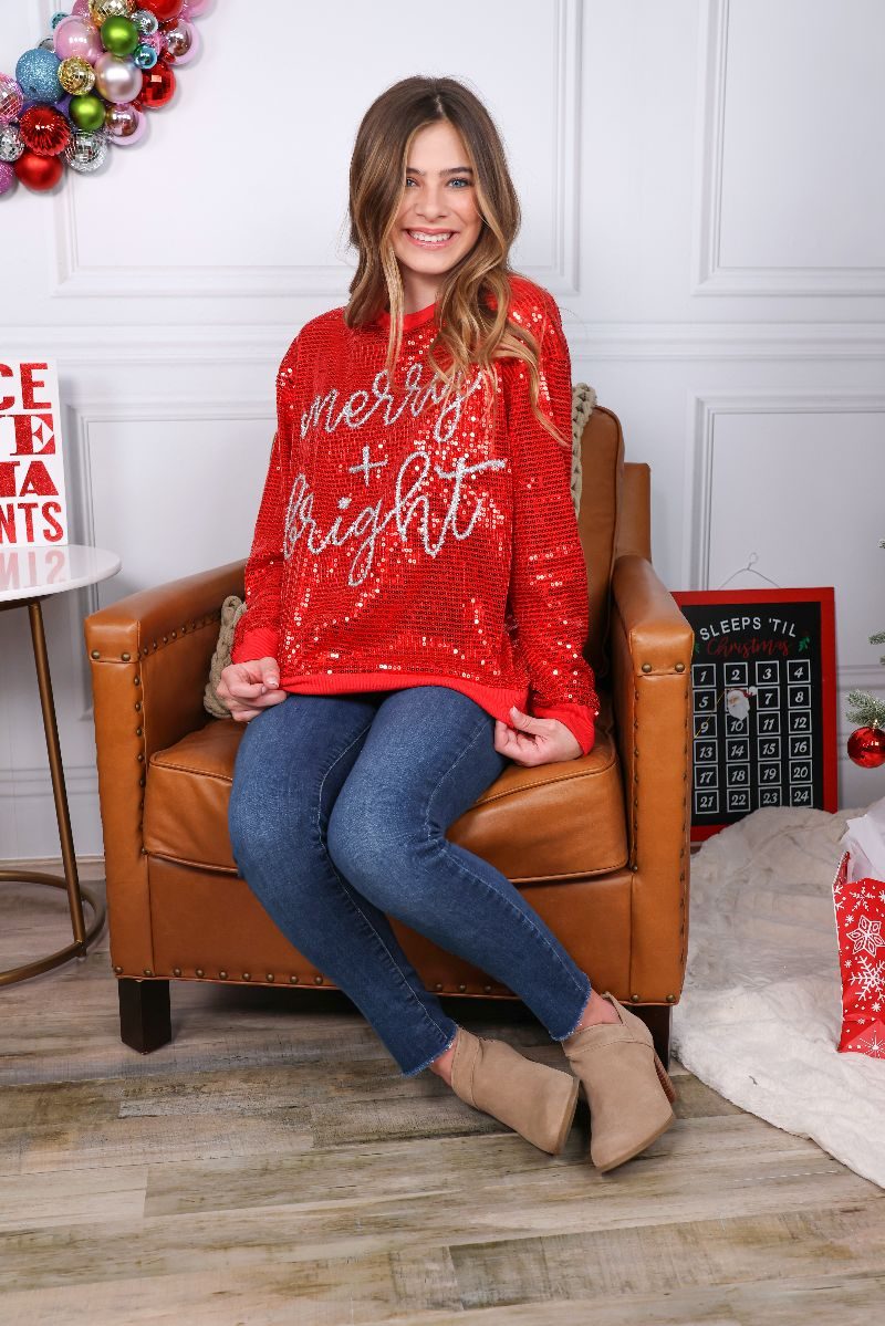 Merry & Bright Simply Southern Sequin Sweater