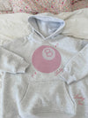 Sunkissed Coconut Pearl Grey Lucky You 8 Ball Embroidered Hoodie