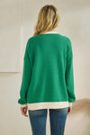 Jolly Kelly Green Cloudy Knit Pullover Top