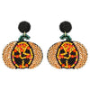 Jack O'Lantern Halloween Beaded Earrings