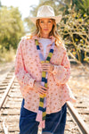 Daisy Dreams Pink Floral Print Cotton Gauze Washed Top